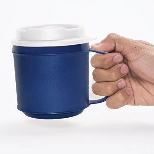 Rehabilitation Advantage Insulated Plastic Mug With Tumbler Lid (8Oz), Blue, Non-Weighted #TOP3