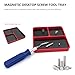 ZNDAW Magnetic Parts Tray, Aluminium Alloy RC Screws Organizer with Magnetic Pad, Automotive Small Tool Tray Electronic Repair Screws Holder for Sockets Bolts Pins, Car Accessories (Red)