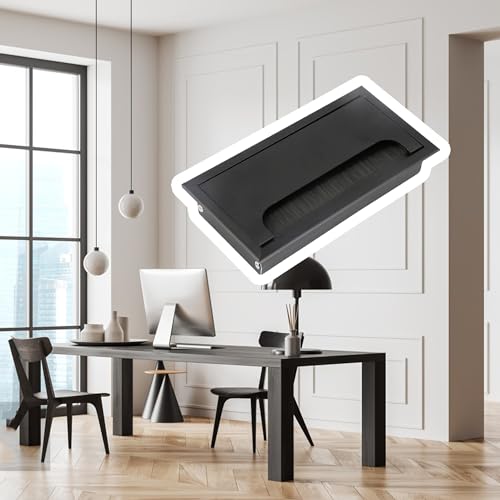 Cache-trou rectangulaire Sourcingmap 16 cm pour stopper le désordre des câbles de bureau