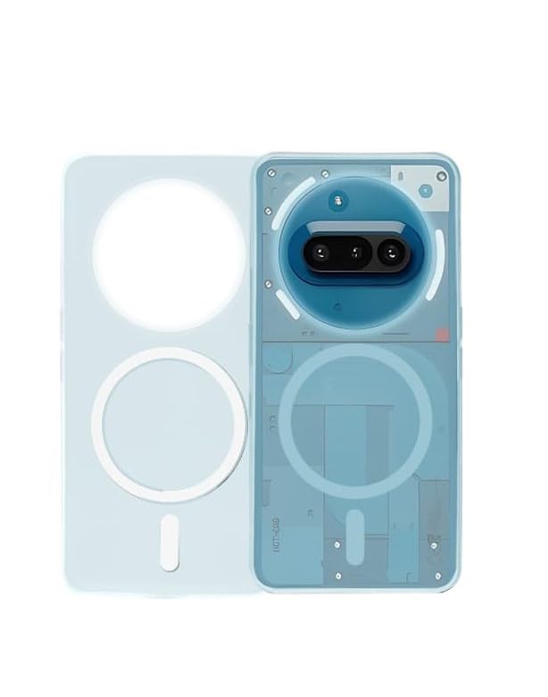 Image of amazon basics Luxury Paper Thin Case Cover for Nothing Phone 3A 5G | Matte Finish | Compatible with magsafe | (Blue, Nothing Phone 3A 5G)
