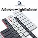 FINE BALANCE AUTO, 1/4oz, 7gr, Black, Adhesive Stick On Wheel Weights, Easy Peel, Low Profile, Cars, SUVs, Motorcycles, RC Cars, Crafts, 12 Oz/Box, 6 Strip, Korean Made,