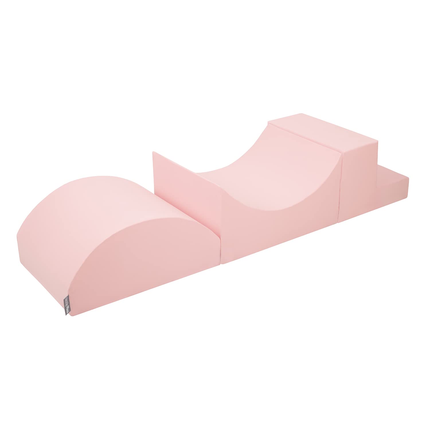 KiddyMoon Foam Playground For Kids Obstacle Course For Children Montessori Toy For Babies Soft Construction Blocks Element, Halfshaft/Ramp/Step, Made In The EU, Pink:-