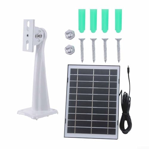 Bulevisiter Panel solar monocristalino de 8 W 5 V con cable DC5521 para cámaras de seguridad al aire libre, kit de carga solar resistente a la intemperie para jardín y pequeño (negro)