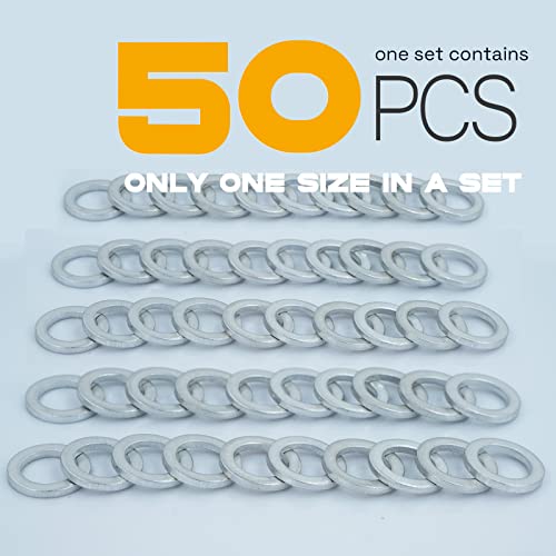 Image of 50Pcs M12 Oil Drain Plug Gasket, Aluminum Crush Washer, Seal Ring by KeeRoarin