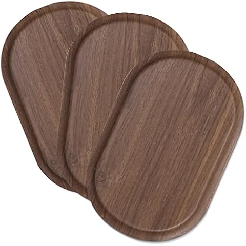 Arco Design Wood Fiber Set of 3 Units Serving Tray Breakfast Lunch Dinner Food Compliant (Set of 3 Units) Cover