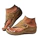 Brown Orthopedic Sandals For Women 2026,Flip Flops Slip On Wedge Sandal Arch Support Open Toe Platform Slippers Hollow Out Dressy Summer Casual Beach Vintage Lightweight Fashion Shoes Size 8.5