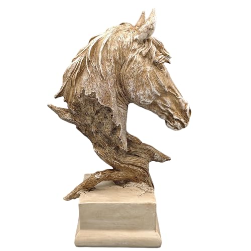 Escultura de busto de cabeza de caballo de resina de 16 pulgadas miniatura 2