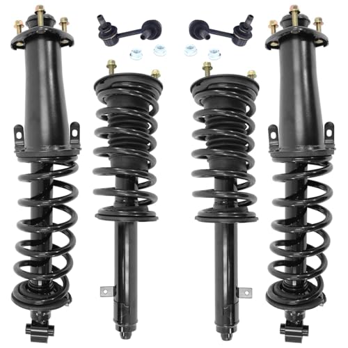 Detroit Axle - AWD Struts Sway Bars for 2006 Lexus GS300, 2007-2011 GS350, 4 Front and Rear Struts with Coil Spring Assembly 2 Front Sway Bar End Links Suspension Kit Replacement