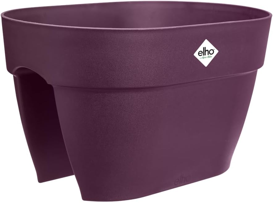elho Vibia Campana Flower Bridge 40 Planter for Balcony and Outdoor Use Diameter 39.0 x H 22.0 cm Purple/Maple Purple