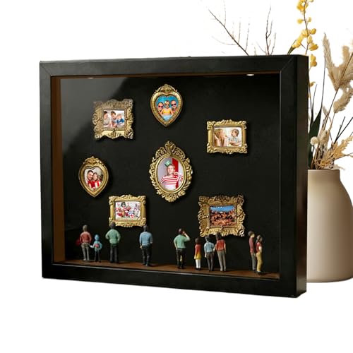 Miniaturmuseum, Relief zum Selbermachen mit Figuren, Präsentationsrahmen mit kleinen Figuren, für Haus, Schlafzimmer, Wohnzimmer, Apartment, Büro, Hotel, Hochzeit, Geschenke, Familie und Erwachsene