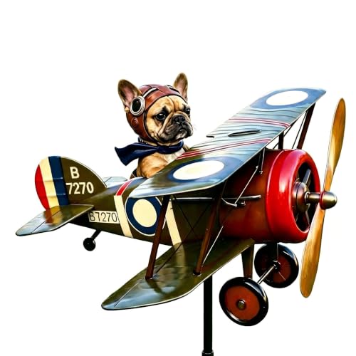 Bekecidi Vintage Biplane Wind Spinner Garden Stake Adult Outdoor Lawn Ornament Metal Yard Art for Patio & Flower Bed Weather-Resistant Decor (12911inch)