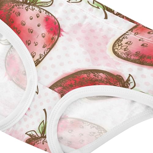 Wusikd Strawberry Girls' Underwear Cotton Lovely Girls Briefs Soft Toddler Underwear 5T4
