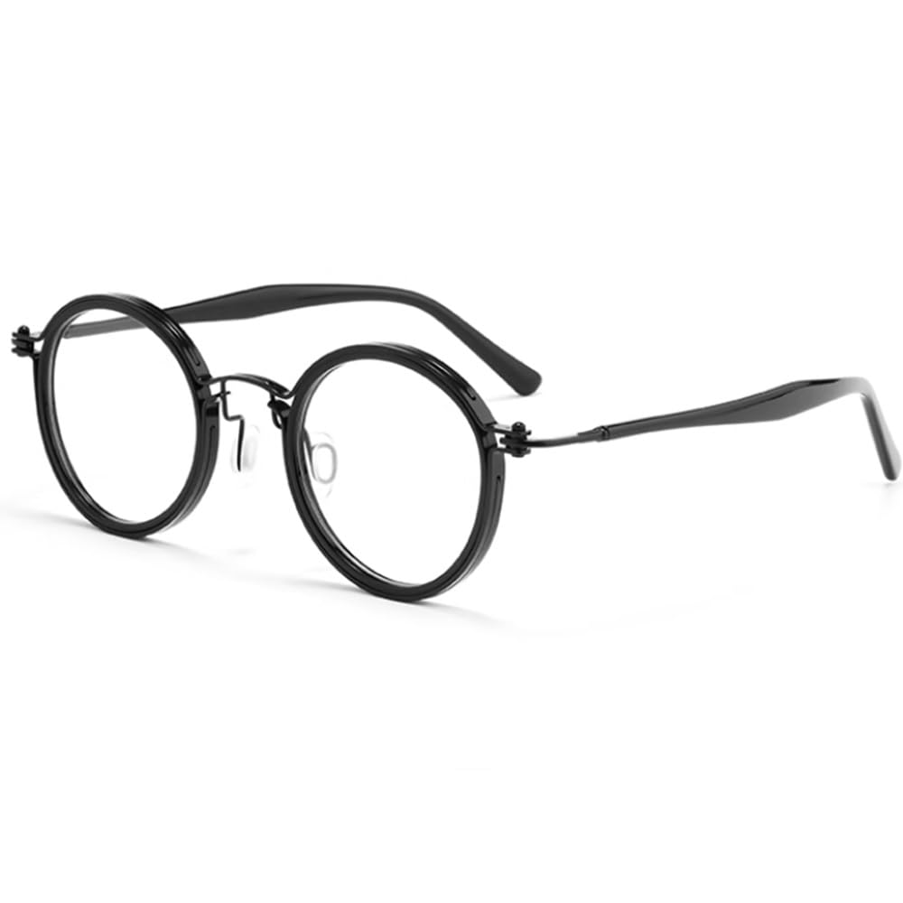 NILZA Redondo Vintage Gafas De Lectura Anteojos 1.5 Grande Gafas Presbicia Retro Gafas De Ordenador Redondas Computer Filtro Unisex (Color : Black, Size : +3.0)