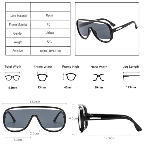 Lunettes de soleil oversize contre l'éblouissement rétro creuses
