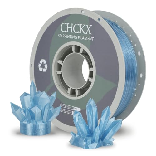 CHCKX PETG 3D Printer Filament, Dimensional Accuracy +/- 0.03 mm, 1kg Spool(2.2lbs), 1.75 mm Fit for Most 3D Printers，Flash Blue