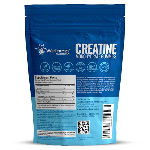 Image of Creatine Gummies 5000mg, 30 Servings Creatine Monohydrate Gummies - Third-Party Tested Creatine for Women, Strawberry Flavor Creatine for Men, Muscle Growth, Strength, and Recovery - Pack of 1