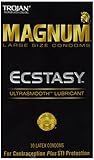Trojan Magnum Ecstasy Lubricated Condoms, 10 Count (Pack of 2)