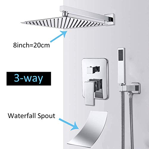 Système de douche cascade de pluie dissimulé pour baignoire moderne