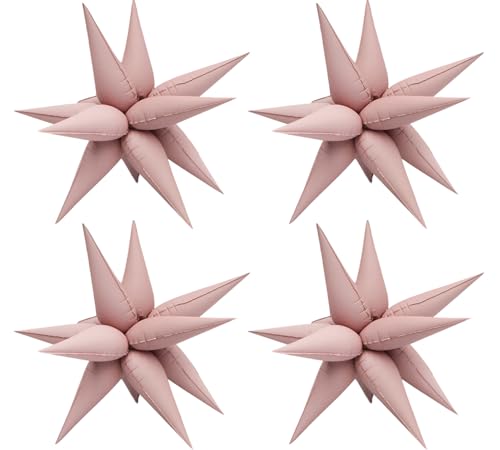 Image of 50pcs Matte Pink 20' Water Drop Foil Cone Mylar Balloons Matte Pink Star Balloons Explosion Star for Girls Boys Birthday Party Wedding Baby Shower Party Decor