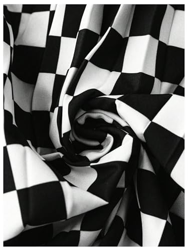 WDIRARA Women's Plus Size Checkered Elastic Waist A Line Flowy Skirt Plaid Flared Midi Skirt3