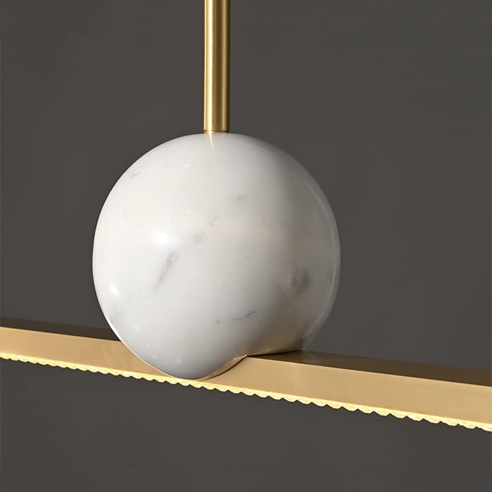 Miedziana lampa wisząca LED, marmurowa lampa wisząca o zmiennej intensywności, idealna do salonu, jadalni lub baru, artystyczny design, dekoracyjna oprawa do wnętrz