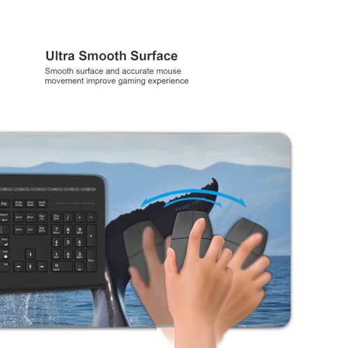 Tapis de souris pour clavier étendu et imperméable avec bords cousus robustes