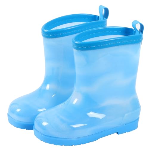 Kids Outdoor Boot Lightweight Kid Boys Girls Waterproof Rain Boot Mud Cold Weather Snow Boots PVC Boots Outdoor Beach Boots Blue