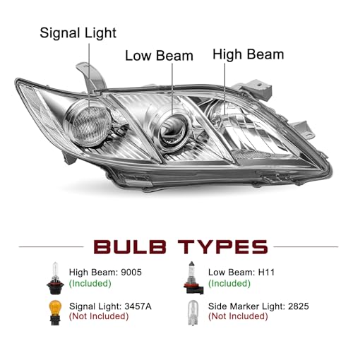 Image of JSBOYAT Headlight Assembly Fits for 2007-2009 Toyota Camry Exclude Hybrid
