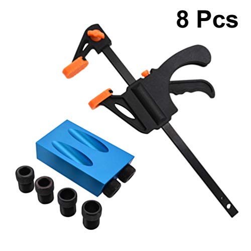 Cabilock 8 peças parafuso orifício de bolso 15 graus, kit de marcenaria, carpinteiros, guias de made