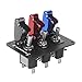 Produktbild 12 V 3 Gruppe Kippschalter Panel für Rennwagen Carbon & Red & Blue Racing Auto Schalttafel (Fiber & Rot & Blau)