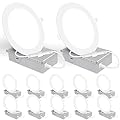 12 Pack 6 Inch Slim LED Recessed Lighting with Junction Box, 900LM High Brightness, 5000K Daylight, Ultra-Thin Wafer Downlight, 12W=120W Eqv, Dimmable Canless LED Recessed Light, ETL & FCC Certified