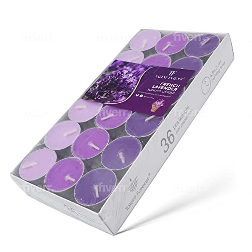 Scented Tealight Candles -36 Pk Lavender Scented - Tea Light Candles - Smokeless Tea Candles - Tea Lights Candles - Highly Scented Tea Lights - Tea Lights - Tea Light Candles Long Burn - Tea Candle #TOP27