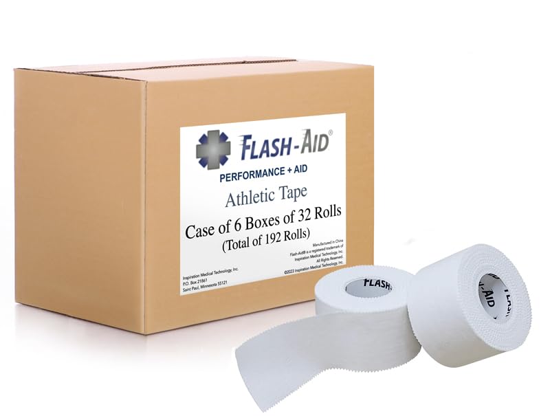 Athletic Tape Case of 192 Rolls 1 5 x 10 Yards Bulk Sports Tape for Athletic Trainers Teams