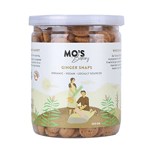 Image of Mo's Ginger Snaps, 200 G| Vegan | Gut Friendly Ginger Snap Cookies for Kids and Adults | 100% Natural & Preservatives Free