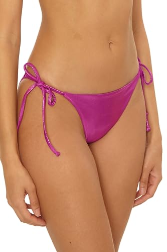 BECCA Women's Liquid Metal Tie Side Bikini Bottom, Cheeky Coverage, Swimwear Separates2