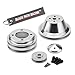 BlackPath - 302 + 351W + 351C + 400M V-Belt Pulley Kit Fits Ford Engines (Polished) T6 Billet