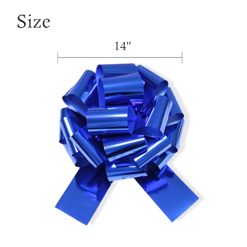 Image of 14 Inch Giant Bow for Present,1Pcs Big Gift Bow,Big Gift Bow for appliances,Bikes,Table Decorations and Party Events(Blue)
