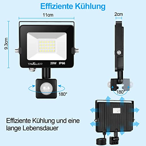 LED-Strahler mit Bewegungsmelder für den Außenbereich