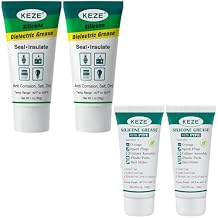Keze Dielectric Grease Automotive Electrical Grease for Connectors Grasa 1 oz 2 Pcs Silicone Grease with PTFE,Teflon-Based Lubricant Silicon Grease Tube 1 oz 2 Pcs