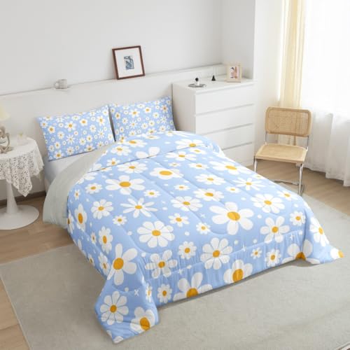 Image of Daisy Flower Groovy Comforter Set Toddler Size Kids Boys Girls Bedding