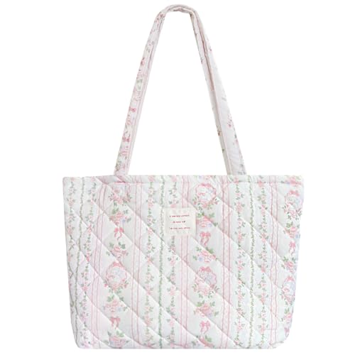 Image of Sunwel Fashion Top Zipper Floral Quilted Bag Small Tote Bag for Women