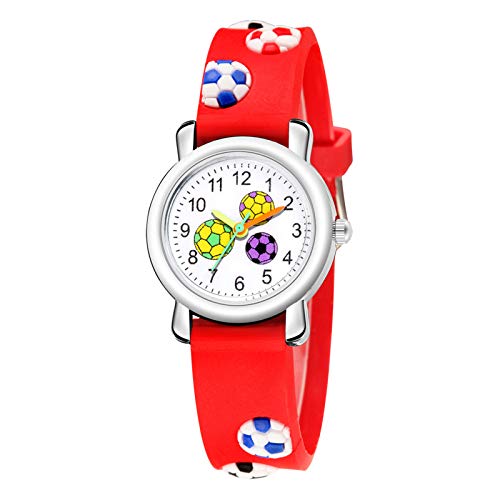 Modèle Montre Sport Tendance Mode 3D Cadeau Enfants Football Montre pour enfants, rouge, One Size, bande Cover