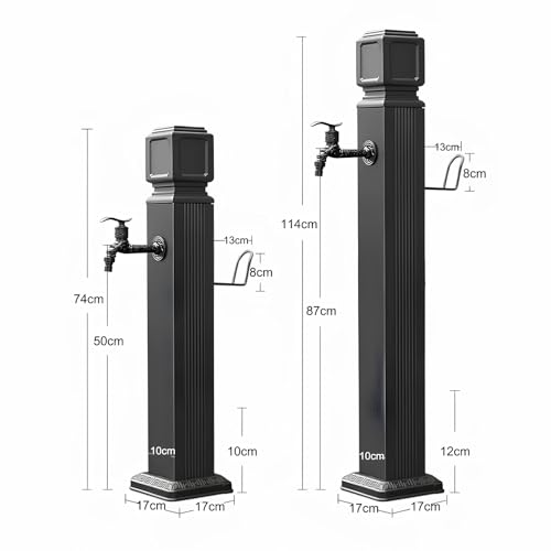 UWYTGF Water Column Garden Faucet Water Column Garden, Stainless Steel Water Column Garden Water Tap, Outdoor Hose Faucet Extender Water Column, Faucet Antifreeze Faucet,Style 1,17 * 17 * 114cm