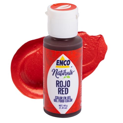 ENCO Naturals Food Coloring Gel Red 1.41 oz - No artifitial dyes - Vibrant colors for Icing, Buttercream, Fondant