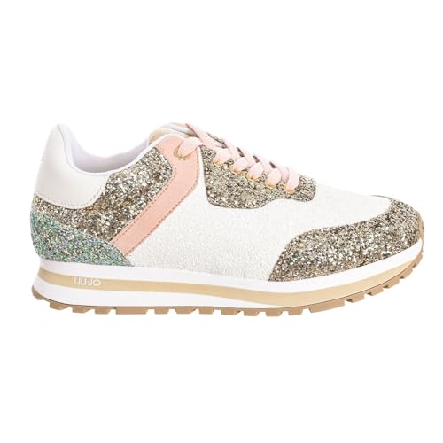 Baskets Liu Jo Wonder 501 chaussures femme bicolores bronze et blanc