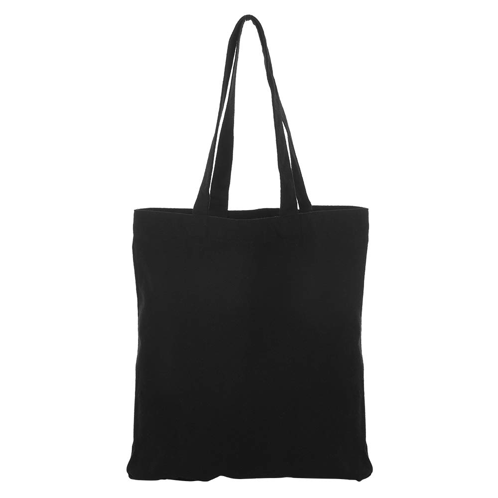 TreeLeaff Reusable Grocery Bag, Cotton Canvas Tote, Eco-Friendly Super Strong Washable Great Choice for Promotion Branding and Gift Black