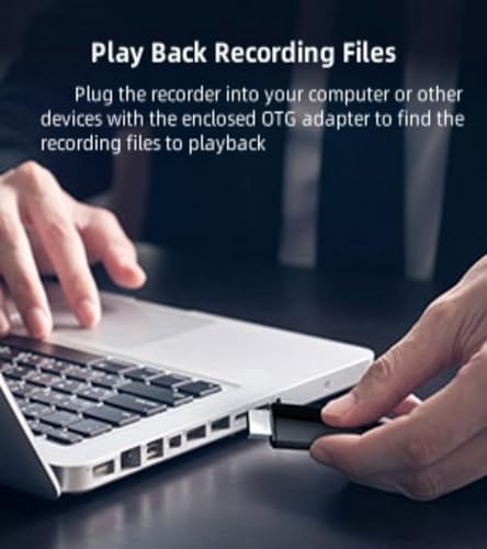 Image of USB Voice Recorder with Playback - 32GB Digital Audio Recorder USB Rechargeable Activated Recorder for Interviews Lectures Meetings Memos