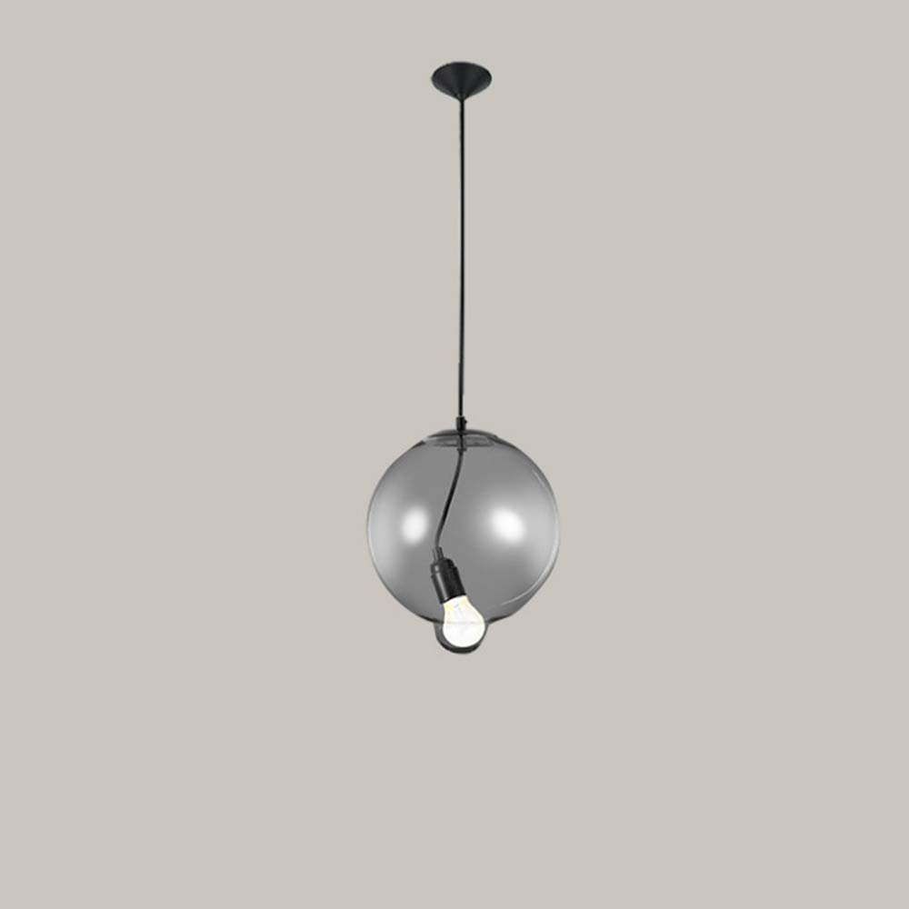 Lámpara de techo colgante moderna minimalista E27 de hierro creativo y pantalla de vidrio color