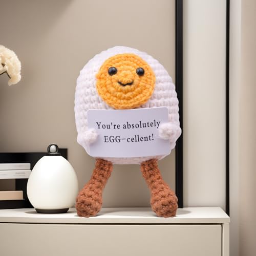 Mwmoeen Œuf de poche au crochet - Cadeau porte-bonheur - Cadeau positif - Série de pommes de terre positives - Cadeau de Pâques – vue 4