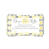 Yellow Elephant Diaper Raffle Tickets Set of 25 Games for Baby Shower Drawing - Invitation Insert...